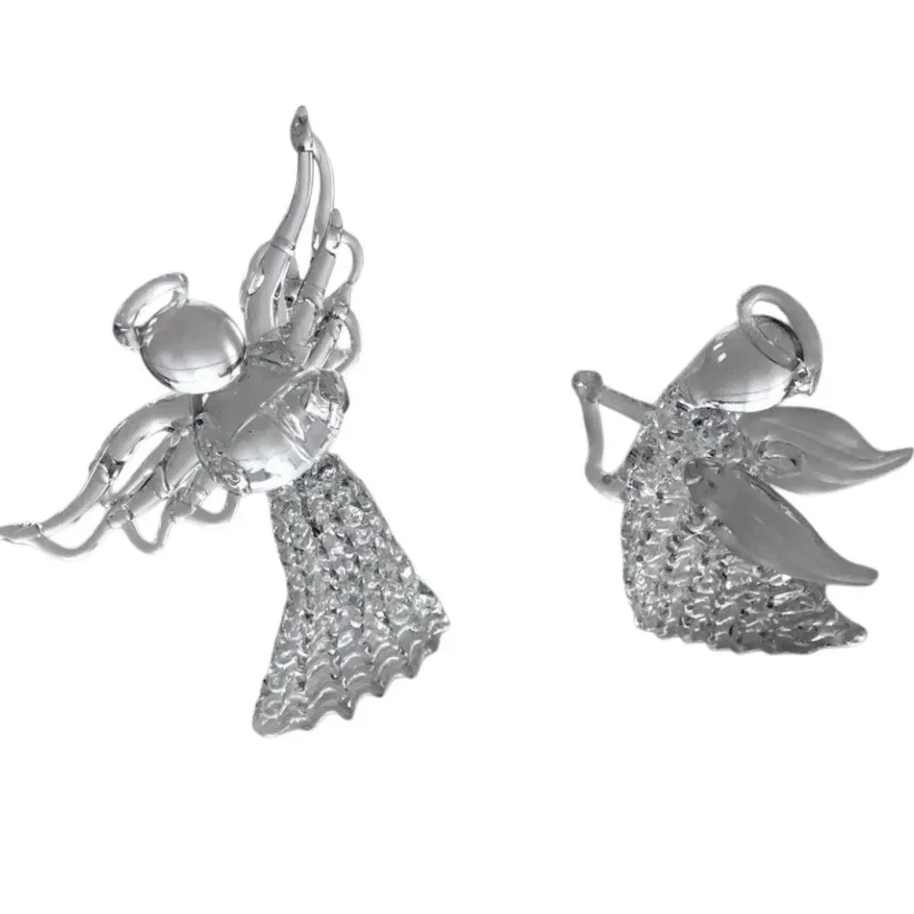 4 Glass Angel Ornaments
